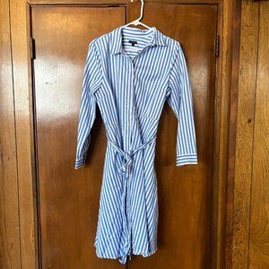 Talbots Blue and White Stripped Shirt Dress